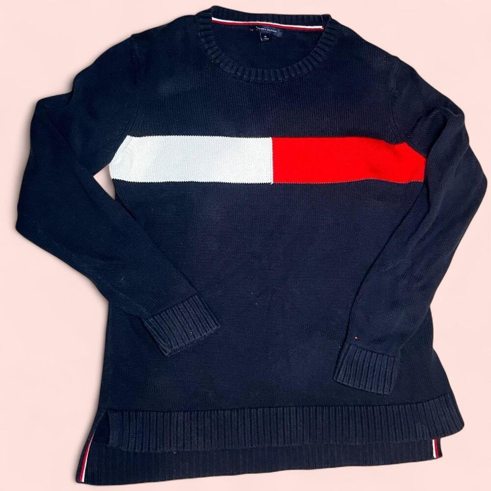 Vtg tommy hilfiger sweater navy